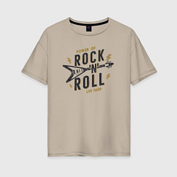 Женская футболка оверсайз Power of rock n roll