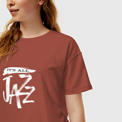 Футболка оверсайз женская Все это джаз два, цвет: кирпичный — фото 2