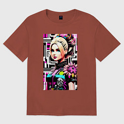 Футболка оверсайз женская Barbie - pop art stylization, цвет: кирпичный