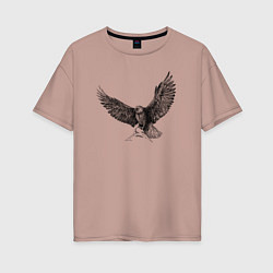 Женская футболка оверсайз Орёл машет крыльями