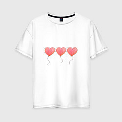 Женская футболка оверсайз Сердечки - символ любви