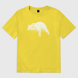 Футболка оверсайз женская Медведь лежит отдыхает, цвет: желтый