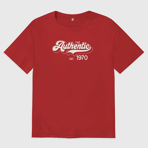 Женская футболка оверсайз Authentic 1970 / Красный – фото 1