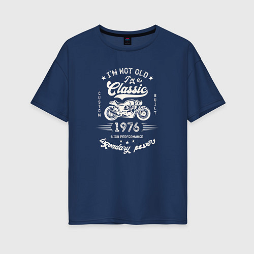 Женская футболка оверсайз Классика 1976 / Тёмно-синий – фото 1