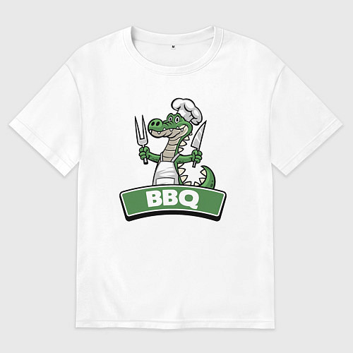 Женская футболка оверсайз Барбекю от крокодила / Белый – фото 1
