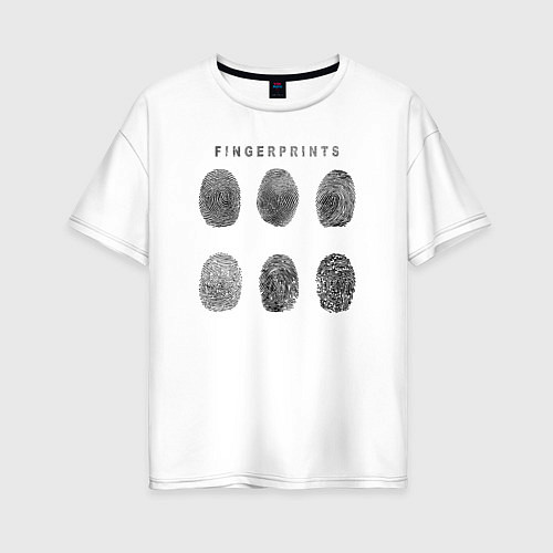 Женская футболка оверсайз Fingerprints / Белый – фото 1