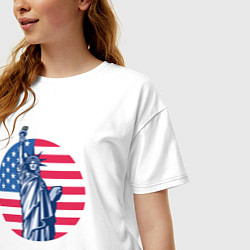 Футболка оверсайз женская Statue of Liberty, цвет: белый — фото 2