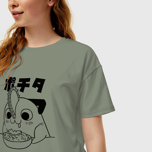 Женская футболка оверсайз Почита милашка / Авокадо – фото 3