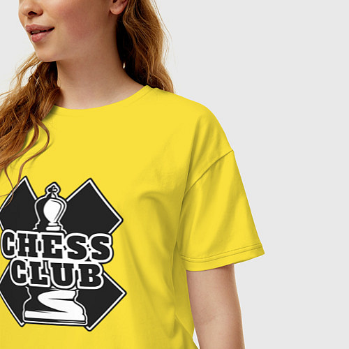 Женская футболка оверсайз Chess club / Желтый – фото 3