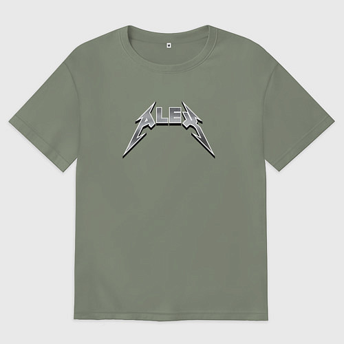 Женская футболка оверсайз Алекс - в стиле рок-группы металлика / Авокадо – фото 1