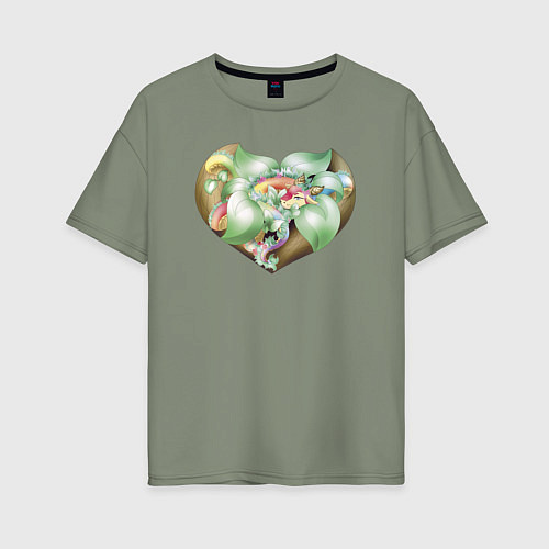 Женская футболка оверсайз Древесный дракон / Авокадо – фото 1