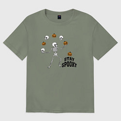 Футболка оверсайз женская Stay spooky, цвет: авокадо