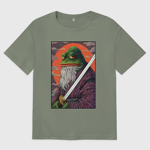 Женская футболка оверсайз Pepe samurai / Авокадо – фото 1