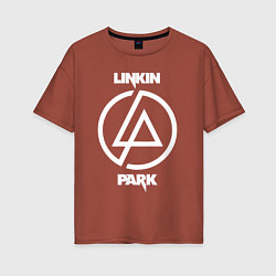 Футболка оверсайз женская Linkin Park logo, цвет: кирпичный