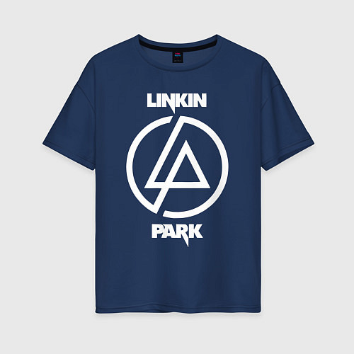 Женская футболка оверсайз Linkin Park logo / Тёмно-синий – фото 1