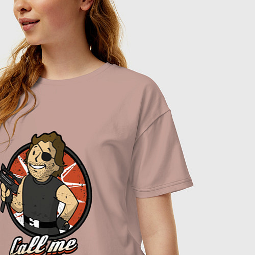 Женская футболка оверсайз Vault snake / Пыльно-розовый – фото 3