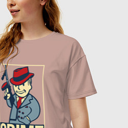 Футболка оверсайз женская Vault crime, цвет: пыльно-розовый — фото 2