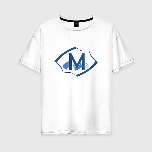 Женская футболка оверсайз Эмблема М / Белый – фото 1