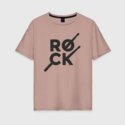 Женская футболка оверсайз Рок барабанщик