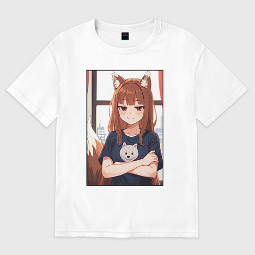 Женская футболка оверсайз Spice and Holo / Белый – фото 1