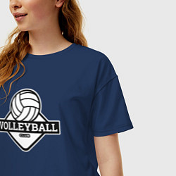 Футболка оверсайз женская Volleyball club, цвет: тёмно-синий — фото 2