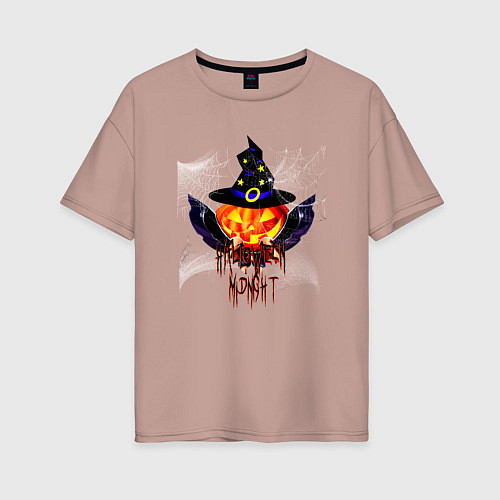 Женская футболка оверсайз Scary looking pumpkin with big swords / Пыльно-розовый – фото 1