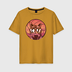 Женская футболка оверсайз Volleyball cat