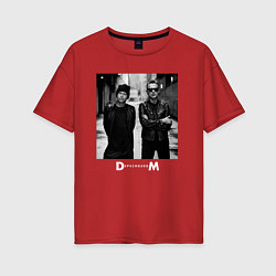 Женская футболка оверсайз Depeche Mode - Dave Gahan and Martin Gore bw
