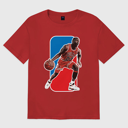 Женская футболка оверсайз Jordan play / Красный – фото 1