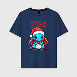 Женская футболка оверсайз Милый дракончик 2024