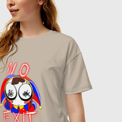 Футболка оверсайз женская No exit Pomni, цвет: миндальный — фото 2