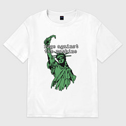 Футболка оверсайз женская Rage Against - statue of liberty, цвет: белый