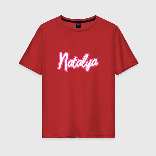 Женская футболка оверсайз Наталья в стиле барби / Красный – фото 1