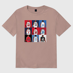 Футболка оверсайз женская Jordan plays, цвет: пыльно-розовый