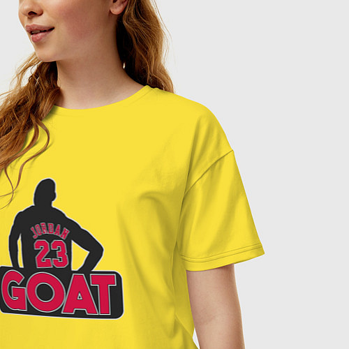 Женская футболка оверсайз Jordan goat / Желтый – фото 3