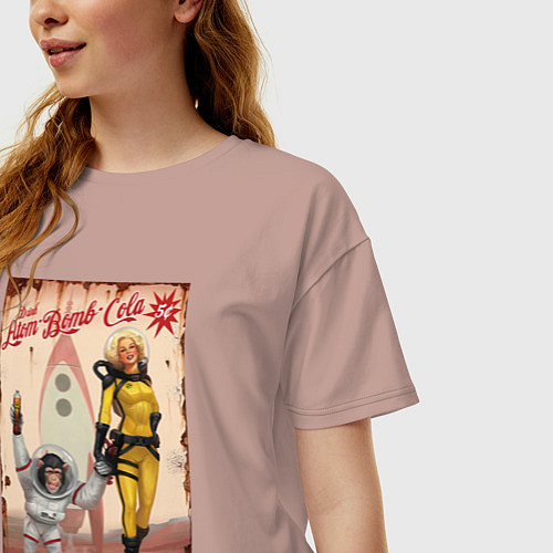 Женская футболка оверсайз Fallout - atom bomb cola / Пыльно-розовый – фото 3