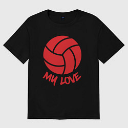 Футболка оверсайз женская Volleyball my love, цвет: черный