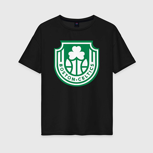 Женская футболка оверсайз Boston Celtics team / Черный – фото 1