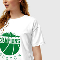 Футболка оверсайз женская Boston champions, цвет: белый — фото 2