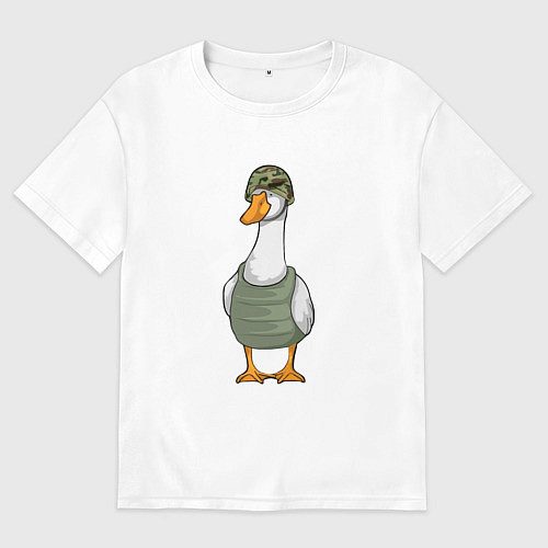 Женская футболка оверсайз Гусь воин / Белый – фото 1