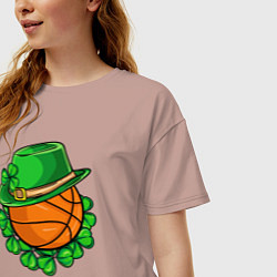 Футболка оверсайз женская Ирландский баскетбол, цвет: пыльно-розовый — фото 2