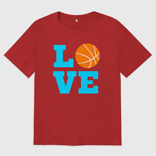 Женская футболка оверсайз Любовь к баскетболу / Красный – фото 1
