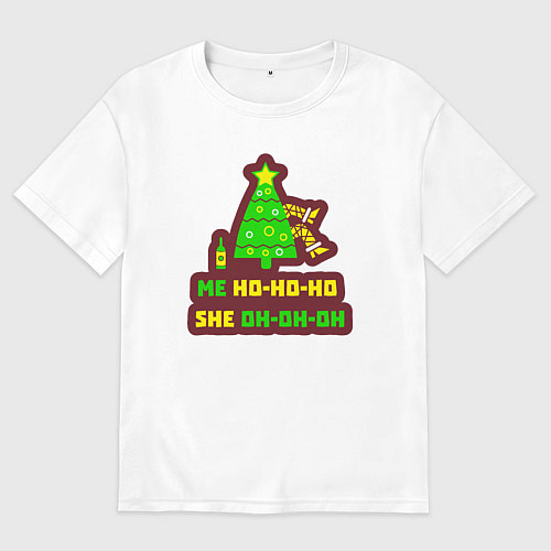 Женская футболка оверсайз Новогодние голоса / Белый – фото 1