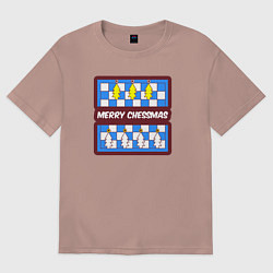 Футболка оверсайз женская Merry chessmas, цвет: пыльно-розовый