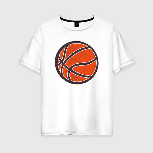 Женская футболка оверсайз Оранжевый мяч / Белый – фото 1