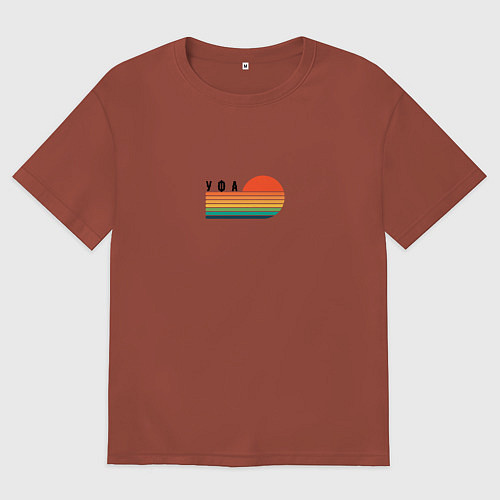 Женская футболка оверсайз Уфа ретро / Кирпичный – фото 1