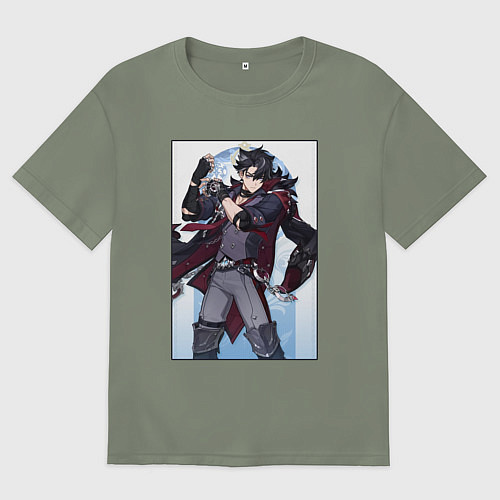 Женская футболка оверсайз Ризли Геншин импакт / Авокадо – фото 1