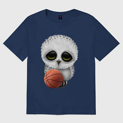 Женская футболка оверсайз Сова баскетболист