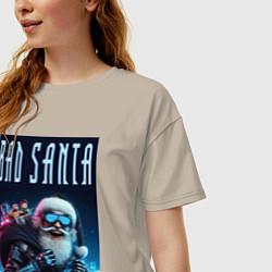 Футболка оверсайз женская Bad santa - ai art, цвет: миндальный — фото 2
