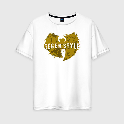 Женская футболка оверсайз Tiger style / Белый – фото 1